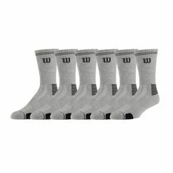 Coupon 💯 Hot Sale 👍 Wilson Performance Crew 🧦 🧦 Socks - 6-Pack Gray 💯 👏