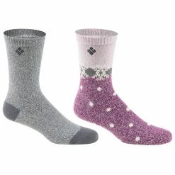 Cheapest 🤩 Deals 🤩 Columbia 👩 Women's Soft Snowflake Crew 🧦 🧦 Socks - 2-Pack Plum 👍 👍