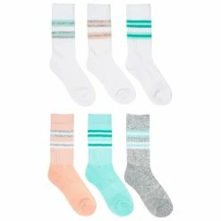 Best Sale 👏 Wholesale 🔔 Sof Sole 👩 Women's Throwback Crews 🧦 🧦 Socks - 6-pack Pastel Combo ❤️ ✨