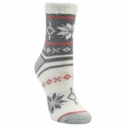 Hot Sale ⌛ Coupon 🎉 Sof Sole Fireside Lodge Crew 🧦 🧦 Socks Gray/Pink 🌟 🥰