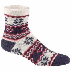 New 🌟 Best deal ✨ Fireside Cozy Lodge 🧦 🧦 Socks Navy/White/Red 🔔 ✔️