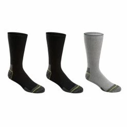 Deals 😀 Discount 🎁 Northpoint Trading Men's Heavy-Duty Work 🧦 🧦 Socks - 3-Pack Black/Gray 🛒 😀