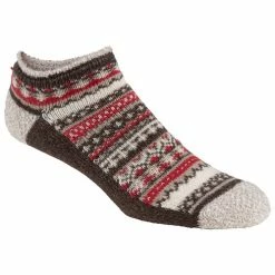 Outlet 👍 Cheap ⭐ Bearpaw 👩 Women's Nordic Fairisle Cozy Low Cut 🧦 🧦 Socks Brown 😍 🎉