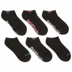 New 😉 Wholesale ❤️ Reebok 👩 Women's Vector Low-Cut 🧦 🧦 Socks - 6-Pack Black Combo ⌛ 🤩