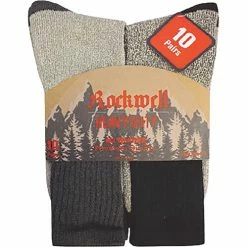 Best deal 🧨 Budget 🎉 Rockwell Men's Heavy-Duty Thermal 🧦 🧦 Socks - 10-Pack Black/Gray ⭐ 😉