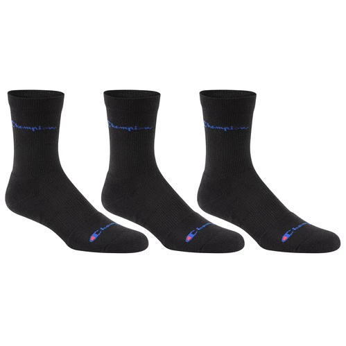 New β New π€© Champion Men's Compression Mid-Crew 𧦠𧦠Socks - 3-Pack Black β π