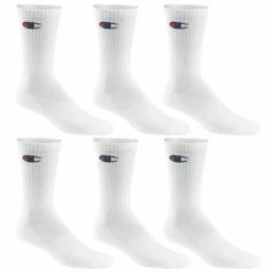 Deals 🎁 Discount 🤩 Champion Men's Crew 🧦 🧦 Socks - 6-Pack White 😉 🔥