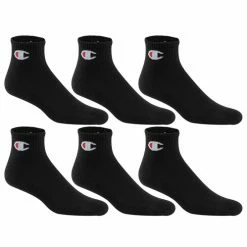 Outlet 🌟 Promo 🧨 Champion Men's Ankle 🧦 🧦 Socks - 6-Pack Black 🛒 👍
